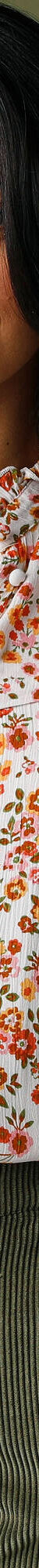Blouse volantée imprimée, crépon (écru / miel) Blouse volantée imprimée, crépon (écru / miel)